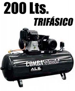 Compresor 200 L trifasico. Imagen de Elevadores de Coches Automotive Lift and Tools.